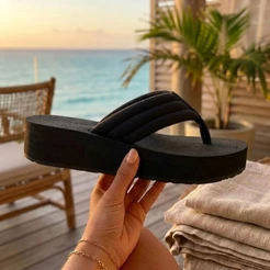 Chinelo Plataforma Feminino Delta Nuvem Tira Fofinha Super Leve E Confortável