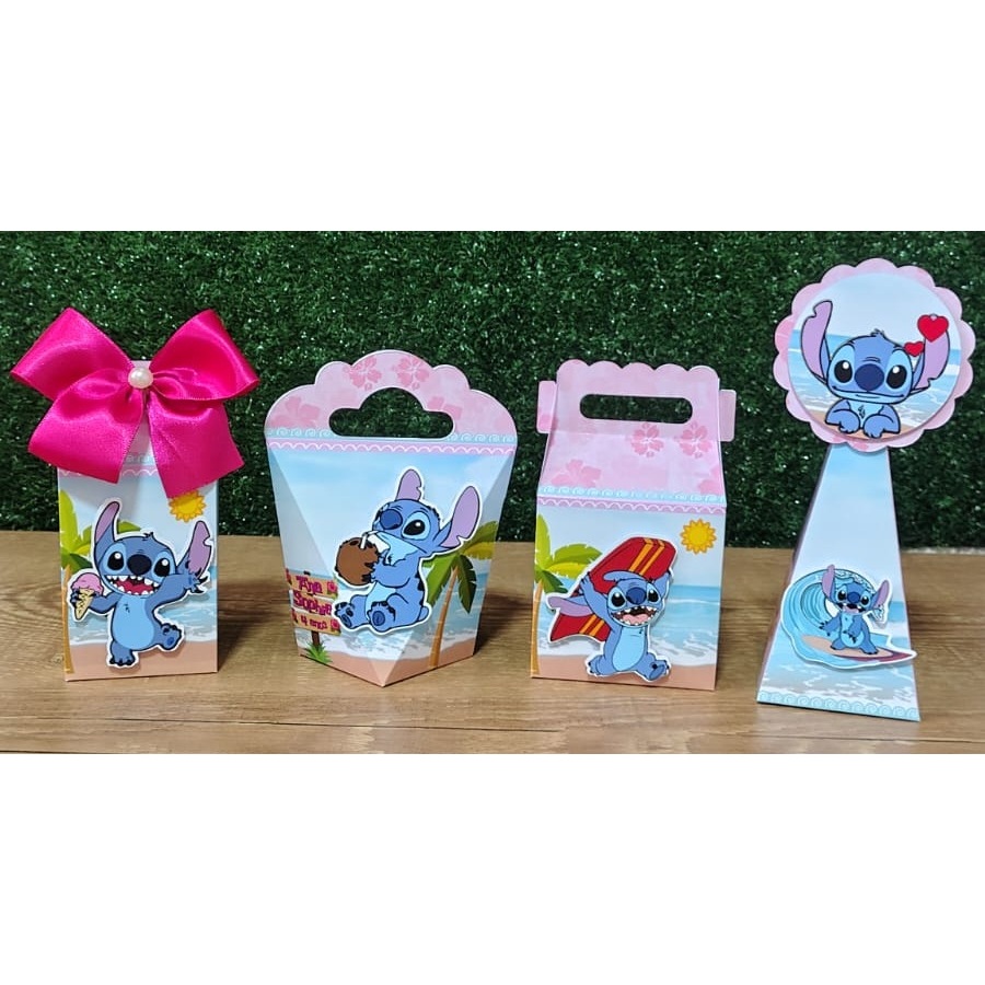 Kit Festa Personalizados STITCH - Caixinhas para Lembrancinhas Aniversário - PAPEL FOTOGRÁFICO