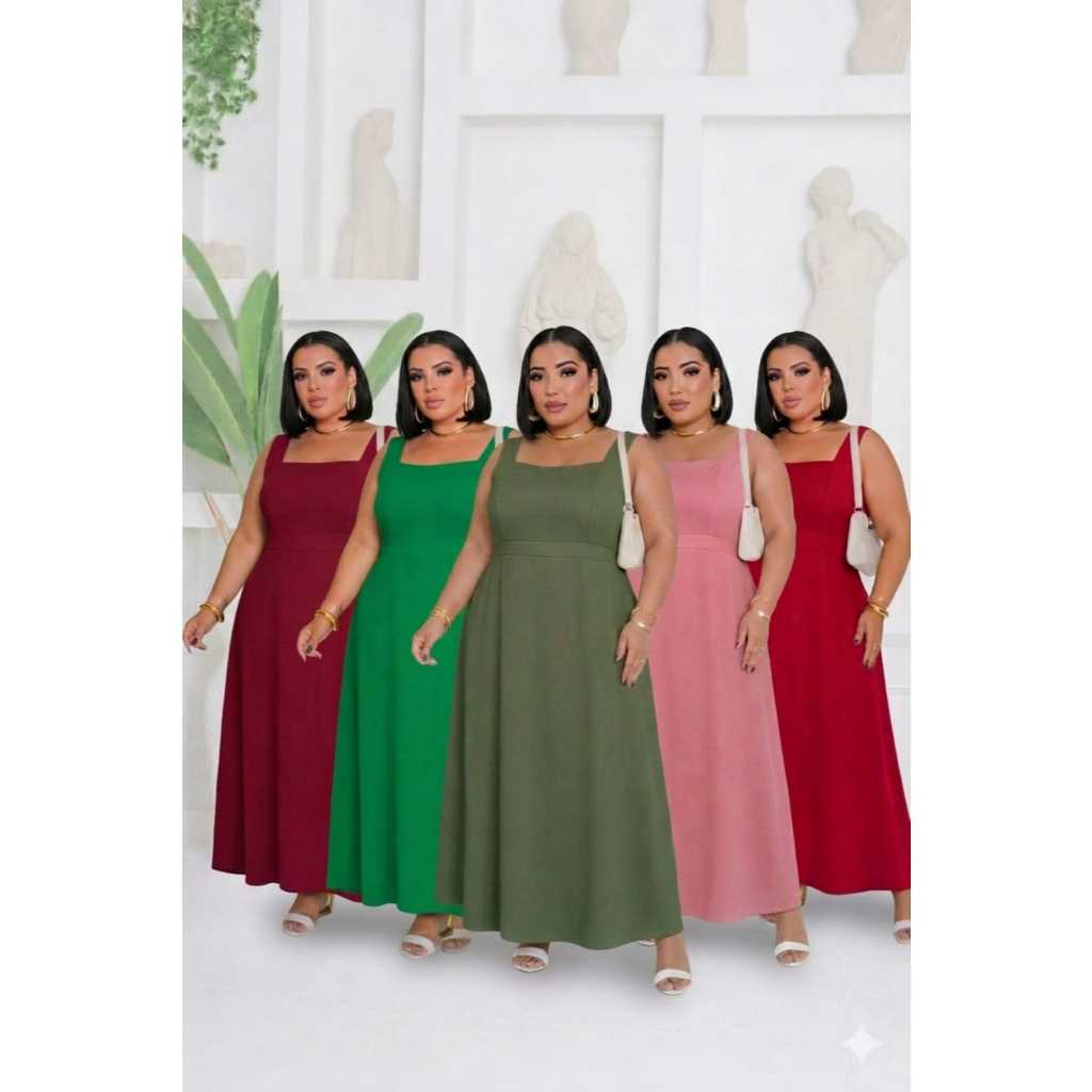 Vestido Plus Size   Elegante/ Festa Tecido Duna
