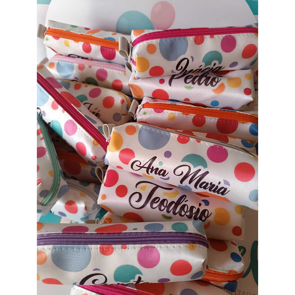 40/50 ESTOJO PALITO Personalizado de aniversario Infantil Lembrancinha Festa Nylon 600