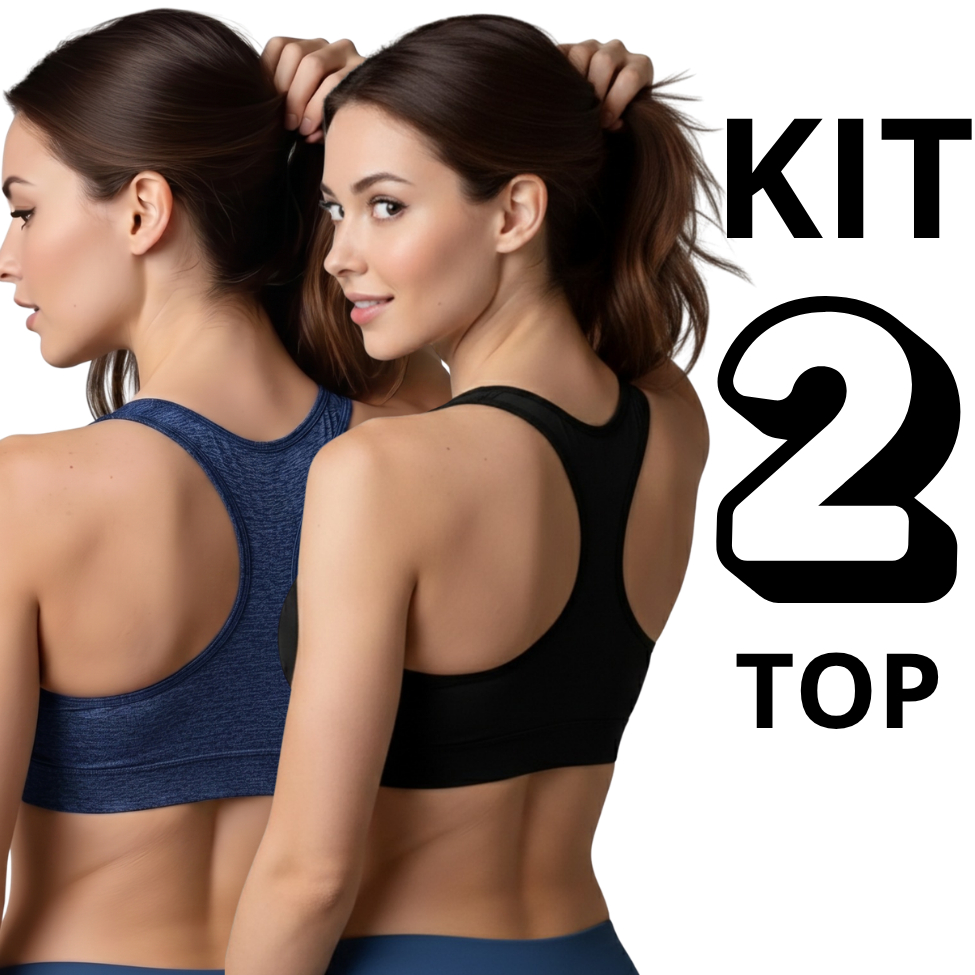Kit 2 Top Feminino Zero Transparência Poliamida Varias Cores
