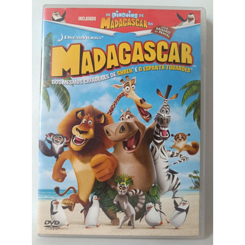 DVD Madagascar Incluindo Bônus Especial Os Pinguins de Madagascar Em Uma Missão de Natal desenho infantil colecionador
