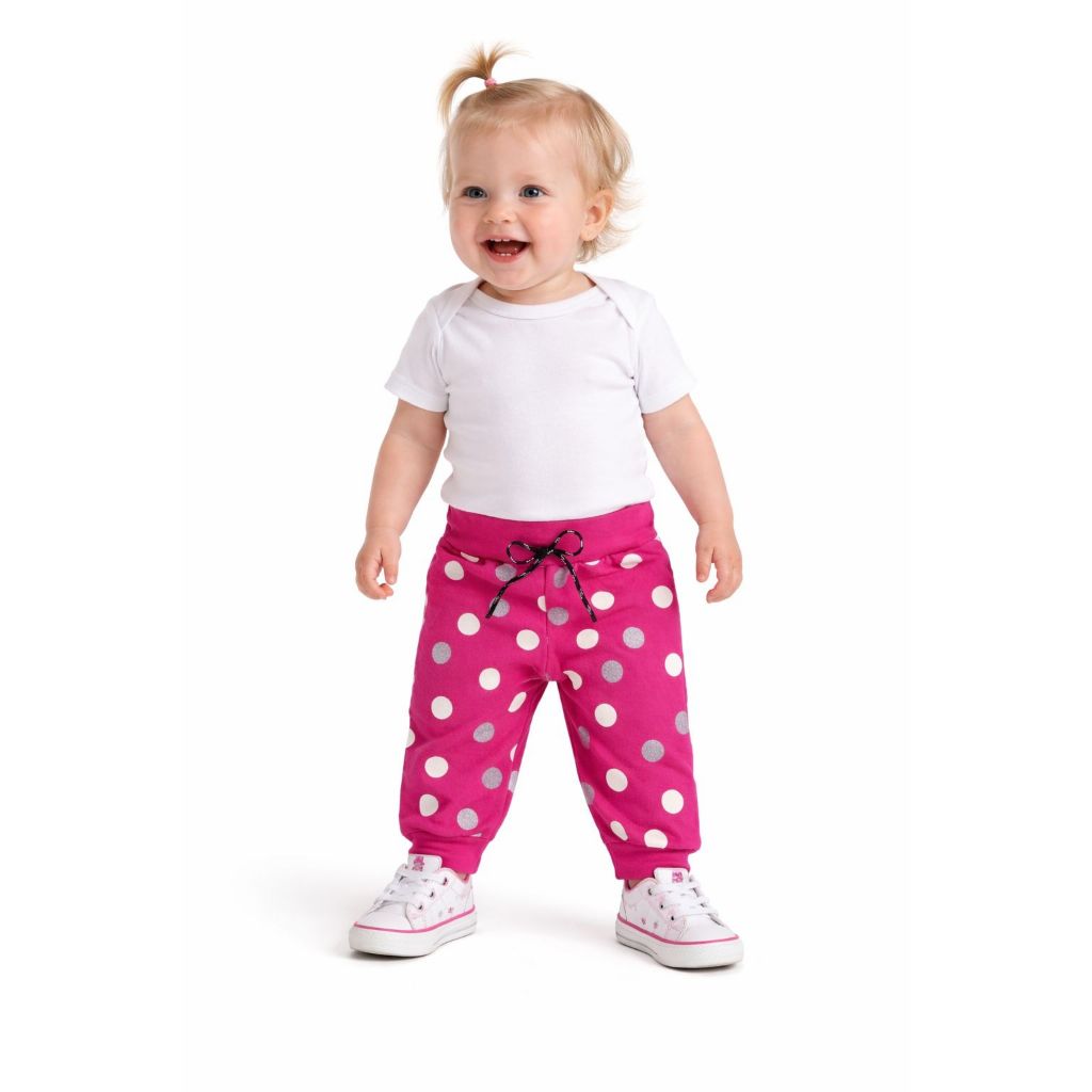 Calça Bebê Outono/Inverno Estampada Felpada Confortável com Punho e Cós Ajustável - JD Kids - 3916