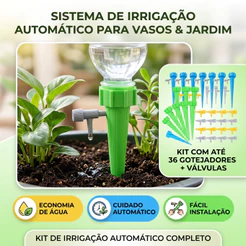 Kit Até 36 Gotejadores para Plantas Irrigador Automático para Garrafa PET Regador Jardim Vaso Dosador Água