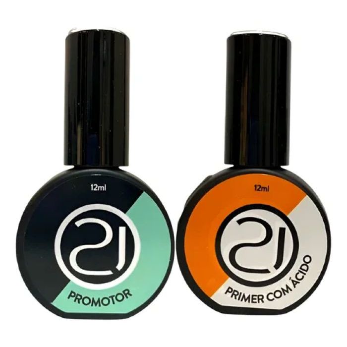 Kit Adesivador Promotor 12ml + Primer C/ Ácido 12ml Nails 21