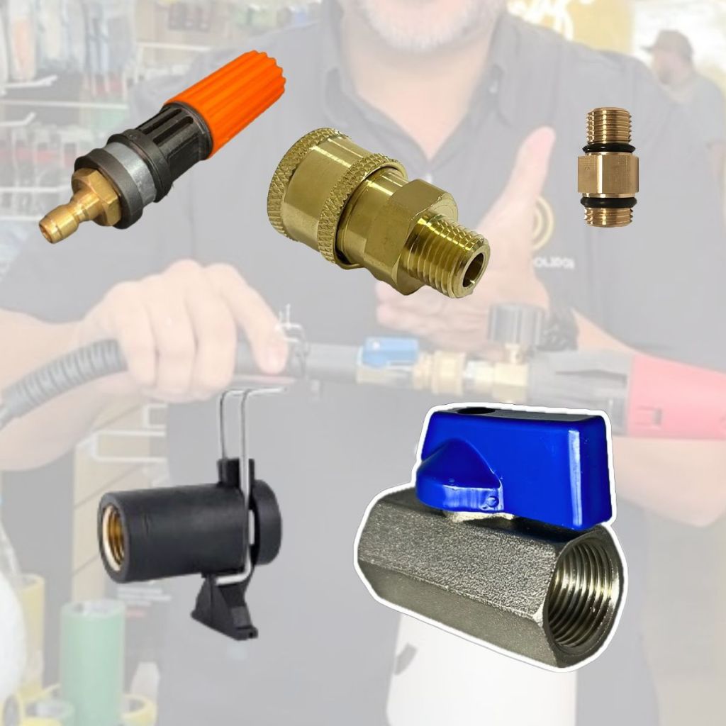 KIT PARA ADAPTAR MANGUEIRA DA LAVADORA DE ALTA PRESSÃO COM ENGATE RÁPIDO
