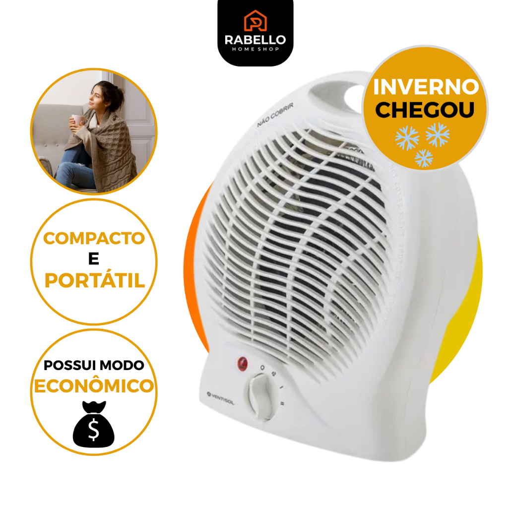 Aquecedor Ventisol A1 Elétrico Portátil de Ambiente Residencial Mini Premium Doméstico Inverno Frio