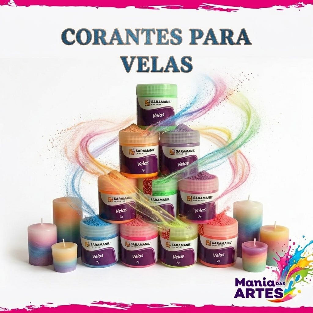 Corante em Pó para Velas 7g Saramanil Corantes Diversas Cores