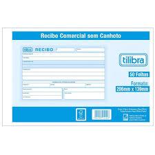 Bloco de recibo comercial sem canhoto 50 folhas 137mm x 89mm Tilibra