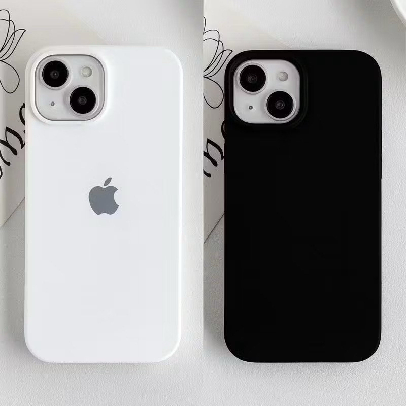 Capa De Silicone De Veludo Premium Em Preto E Branco Para iPhone 7G/8G/se/11/13/