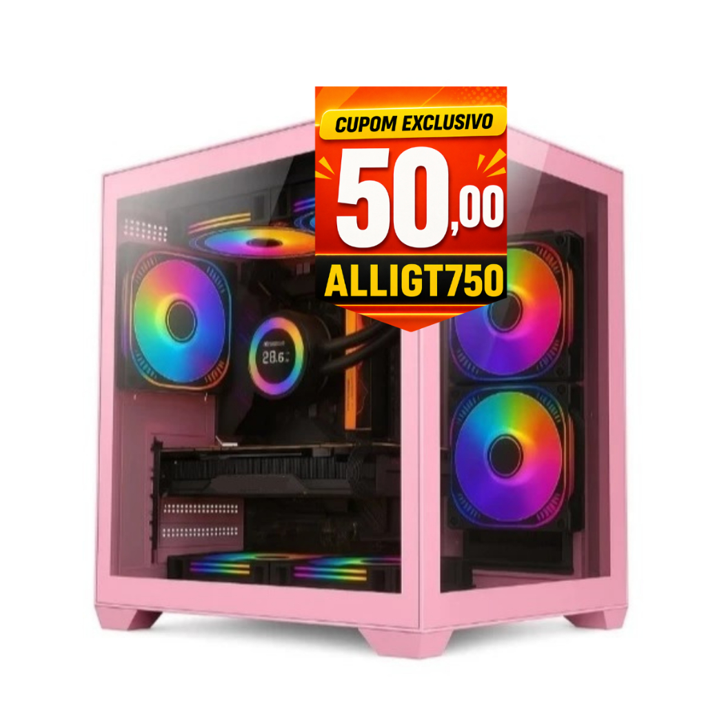 PC Gamer Rosa Pink i5 Placa de video GTX 750 Memoria 16GB SSD 480GB