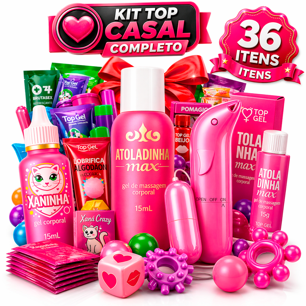 Kit top 36 completo produto sex shop erótico casal adulto item sexy sexshop c/ Vibrador sexual casal