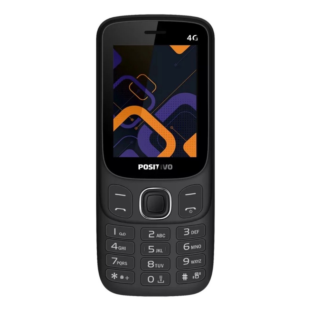 Celular Simples Ideal Para Idosos P41 Positivo Tela 2.4”, 4G, 48MB RAM, Rádio FM, Dual SIM - Preto
