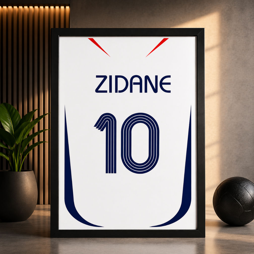 Quadro Camisa Futebol Time com Moldura 33x25cm Decorativo Jogadores Craques Parede Quarto Sala Presente Criativo