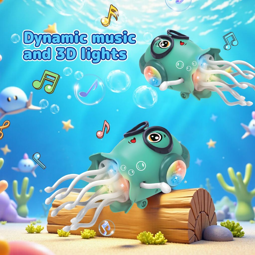 🐙 Polvo Dançante com Movimento Automático Luz LED e Música 🎶 Brinquedo Educativo Infantil -P21