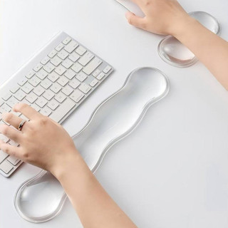 Apoio de Pulso Gel Transparente para Teclado e Mouse – Kit Ergonômico Conforto e Alívio de Dor