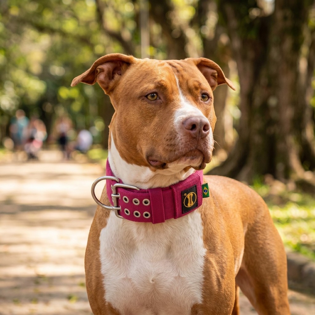 Coleira Pink Cachorro Porte Grande Raças Cães Dogue Alemão Pastor Belga Dobermann Pitbull Terrrier