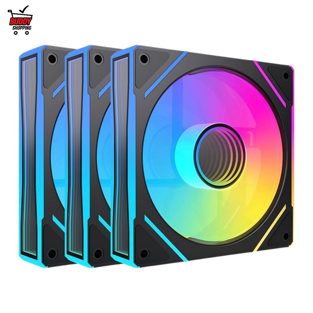 Kit 3 Cooler Fan ARGB 120mm Para Gabinete CPU 1300 RPM Silencioso RGB LED 5V 3 Pinos Gamer em Oferta na Shopee