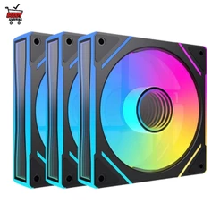 Kit 3 Ventoinha Cooler Fan ARGB Estilo Ring Anel 120mm Gabinete PC Gamer 5V 3 Pinos Aura Sync 1300 RPM Silencioso