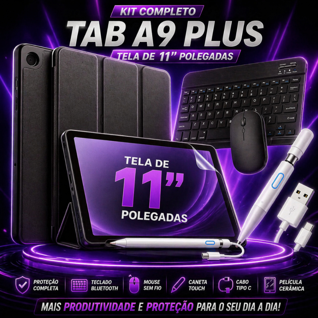 Kit Completo Capa Para Tablet Galaxy Tab A9+ Plus 11