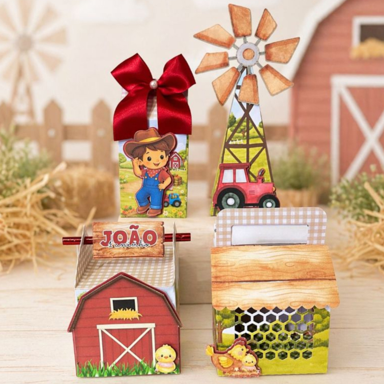 Personalizados Fazendinha - KIT FESTA - CAIXINHAS PERSONALIZADAS - ANIVERSÁRIO - LEMBRANCINHAS