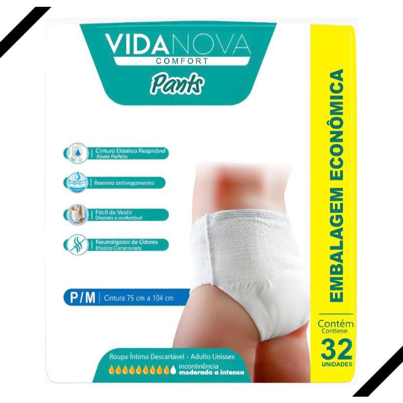 Fralda Calça Geriátrica Vida Nova - Conforto e Segurança para Incontinência Moderada a Intensa