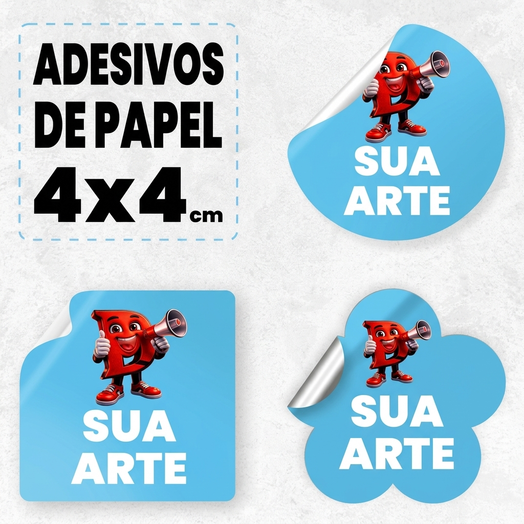 Adesivos 4x4 Rótulos Personalizados Prova d'agua, Doces, Bolos, Potes de Açai e Lembrancinhas e Muito Mais / Já Cortados