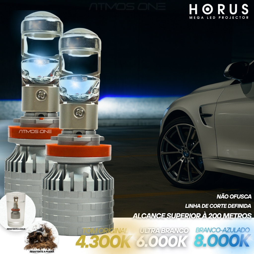 Lâmpada Projetor Led 9200 Lumens Chip CSP Alto Brilho IP67 H7 H8 H9  H11 HB3 HB4 Farol Automotivo