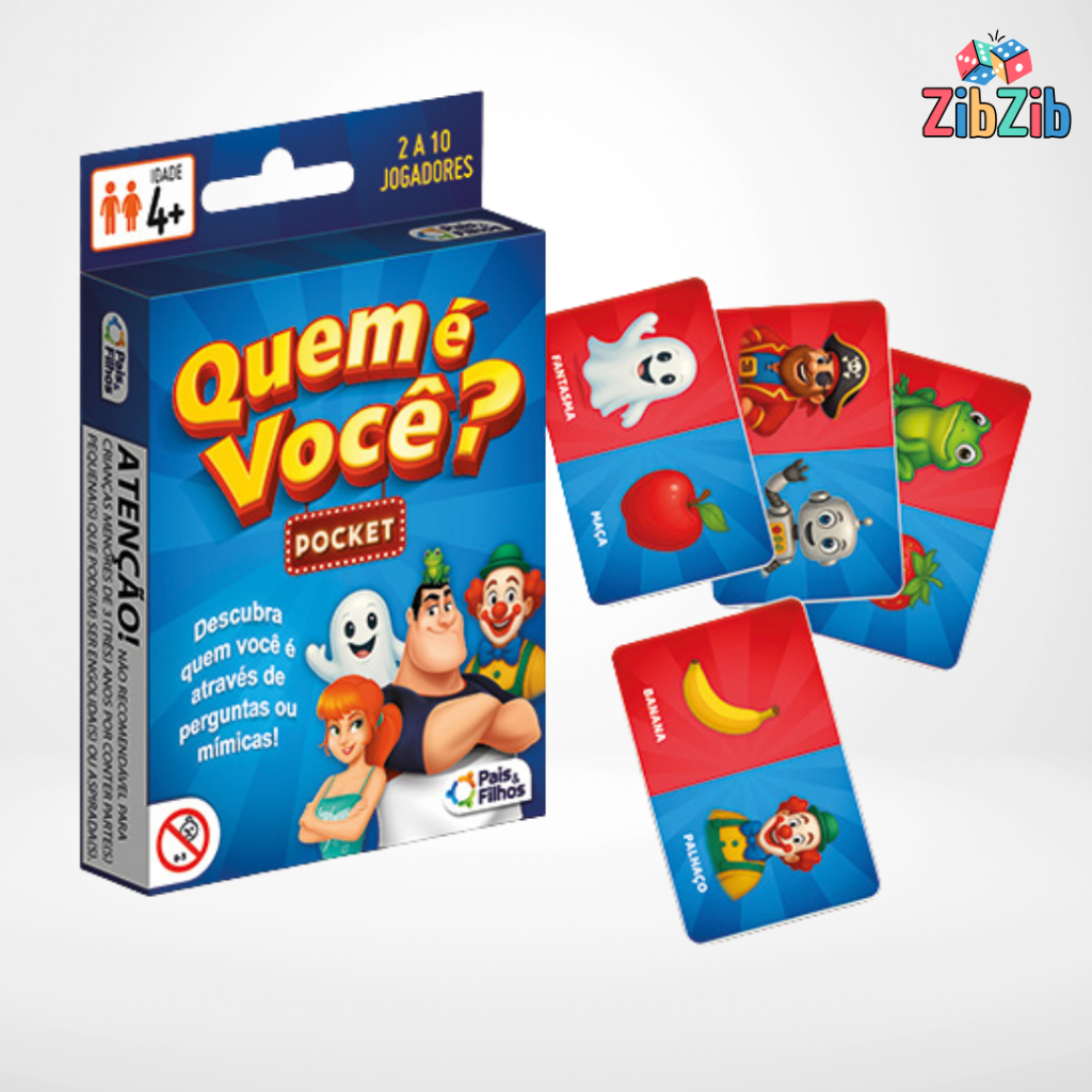 Jogo de Cartas Quem é Você? Pocket 55 Cartas Pais e Filhos