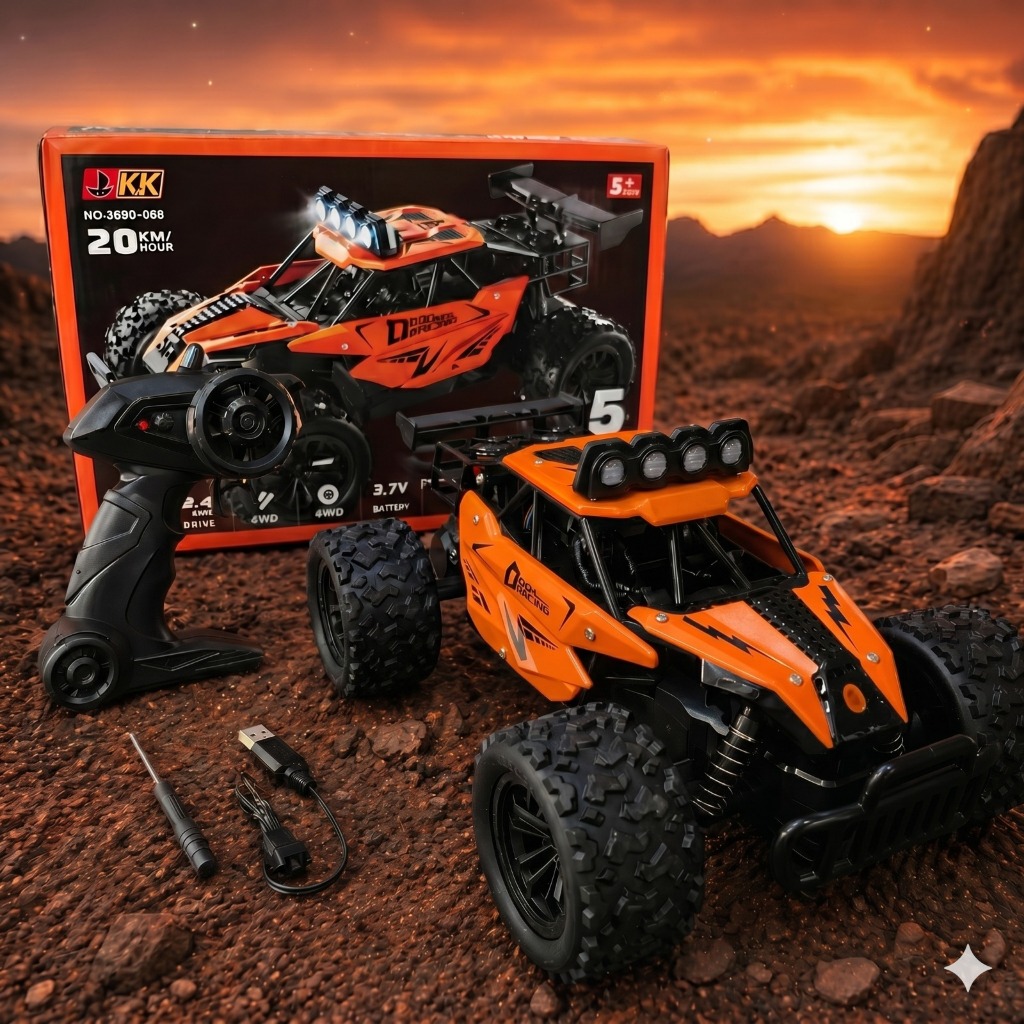 Carrinho Controle Remoto RC Dash Racing 4x4 1:16 20km/h Recarregável Farol Led Ligeiro
