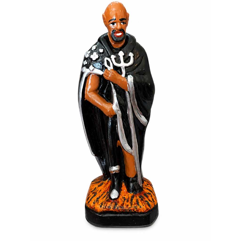 Imagem Exu 7 Encruzilhada Marabô Gira Mundo Tiriri 20cm Gesso Umbanda Candomblé