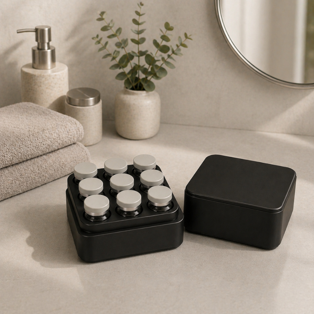 Detalhes do Caixa Organizadora para Ampolas 3ml–5ml com 9 Divisórias | Estojo para Medicamentos Injetáveis