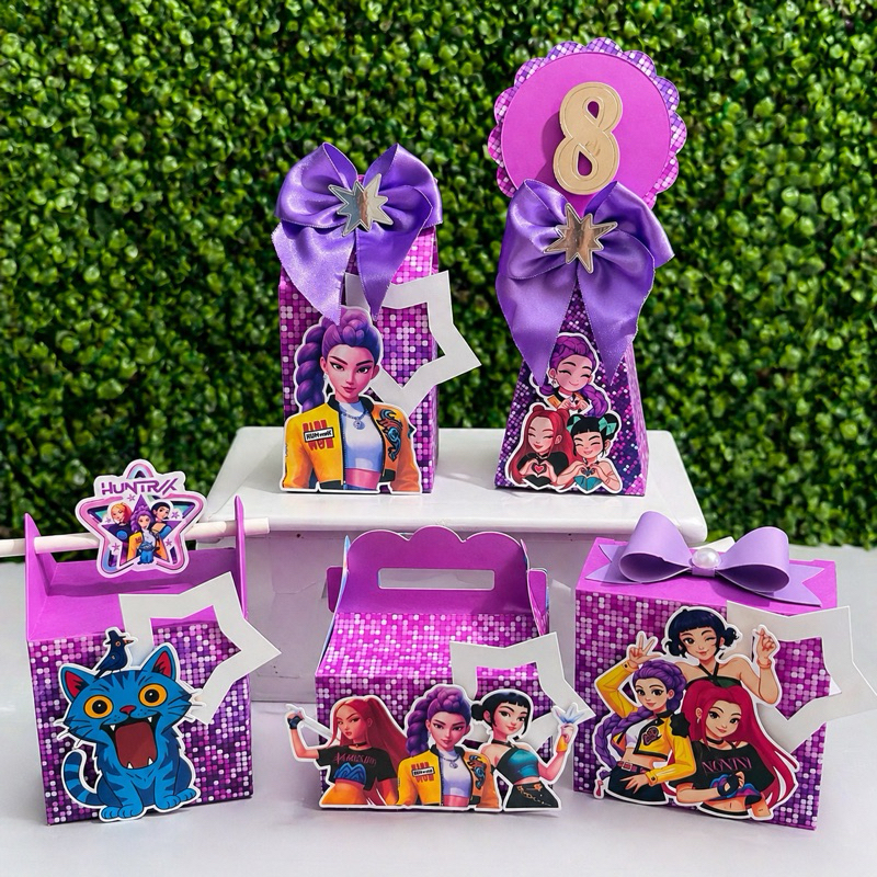 Kit Personalizados Guerreiras do Kpop + BRINDE | Caixas Guerreiras do Kpop | Lembrancinhas | Aniversários