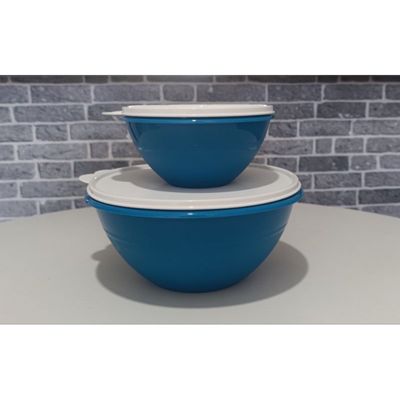 kit Tupperware Tigela Maravilhosa 2,6 L e 750ml Azul Turmalina 2 peças