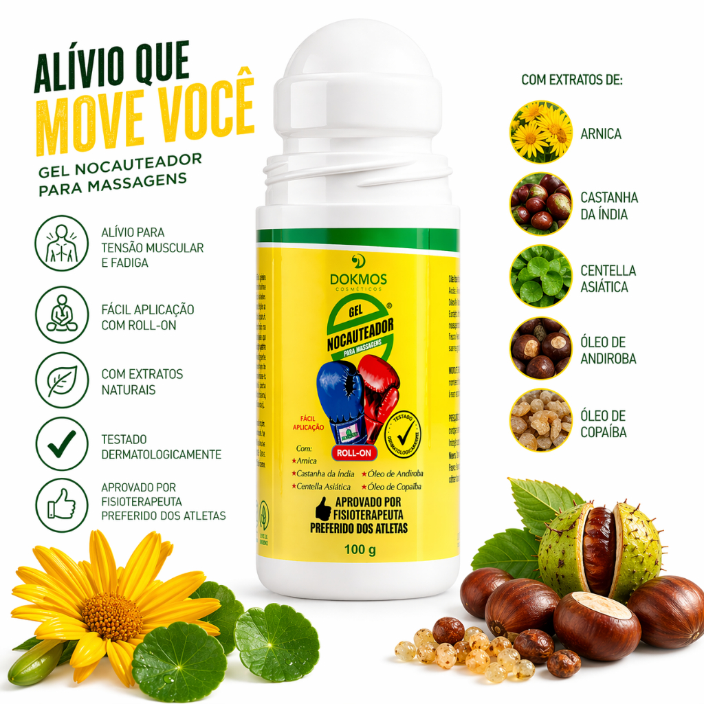 Gel De Massagem Para Dor Nocauteador Frasco  Dokmos 100% Original