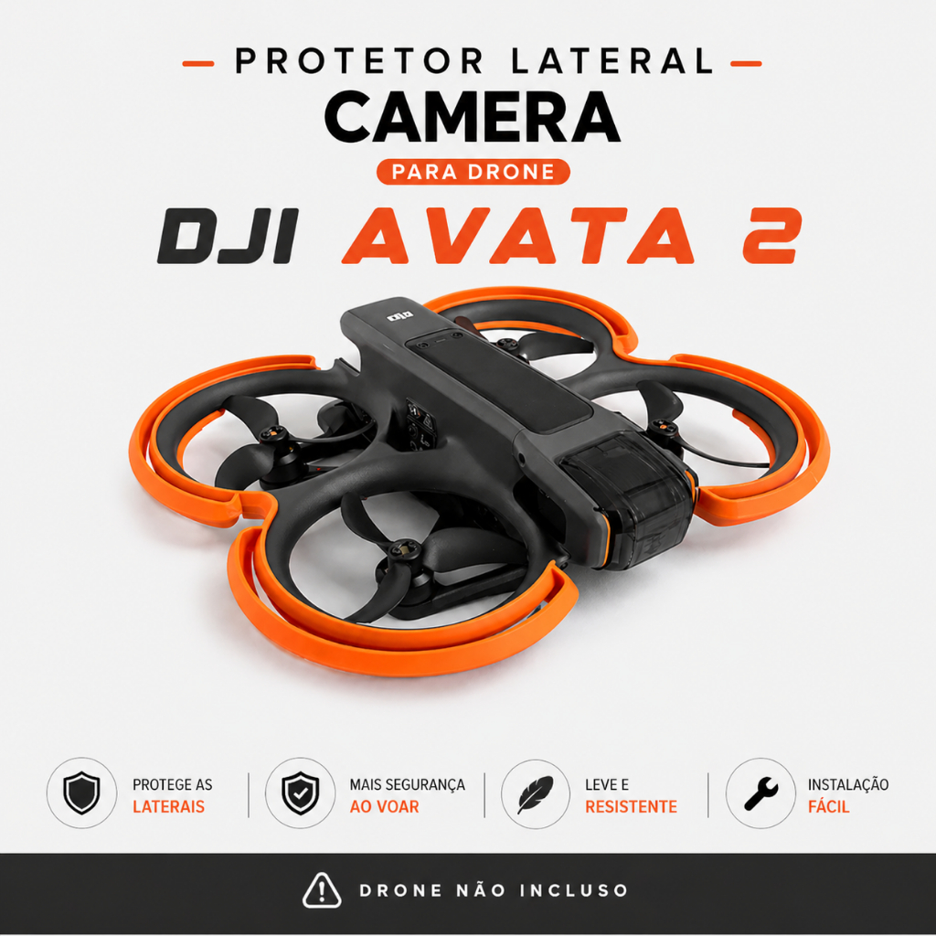 Protetor de Hélices DJI Avata 2 | Bumper 360 Anti Impacto | Proteção Total Estilo Único + BRINDE EXCLUSIVO DJI