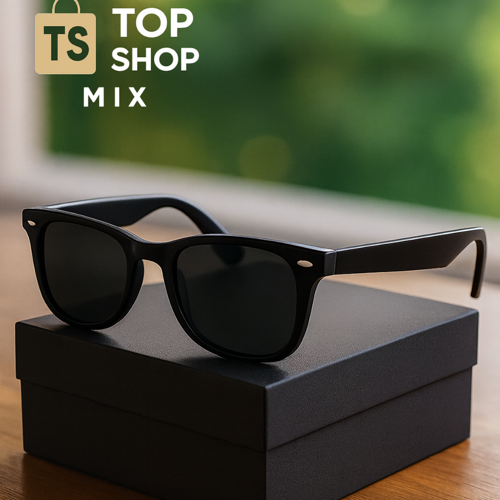 Óculos de Sol Classico Unissex Black brilhoso - Proteção UV 400
