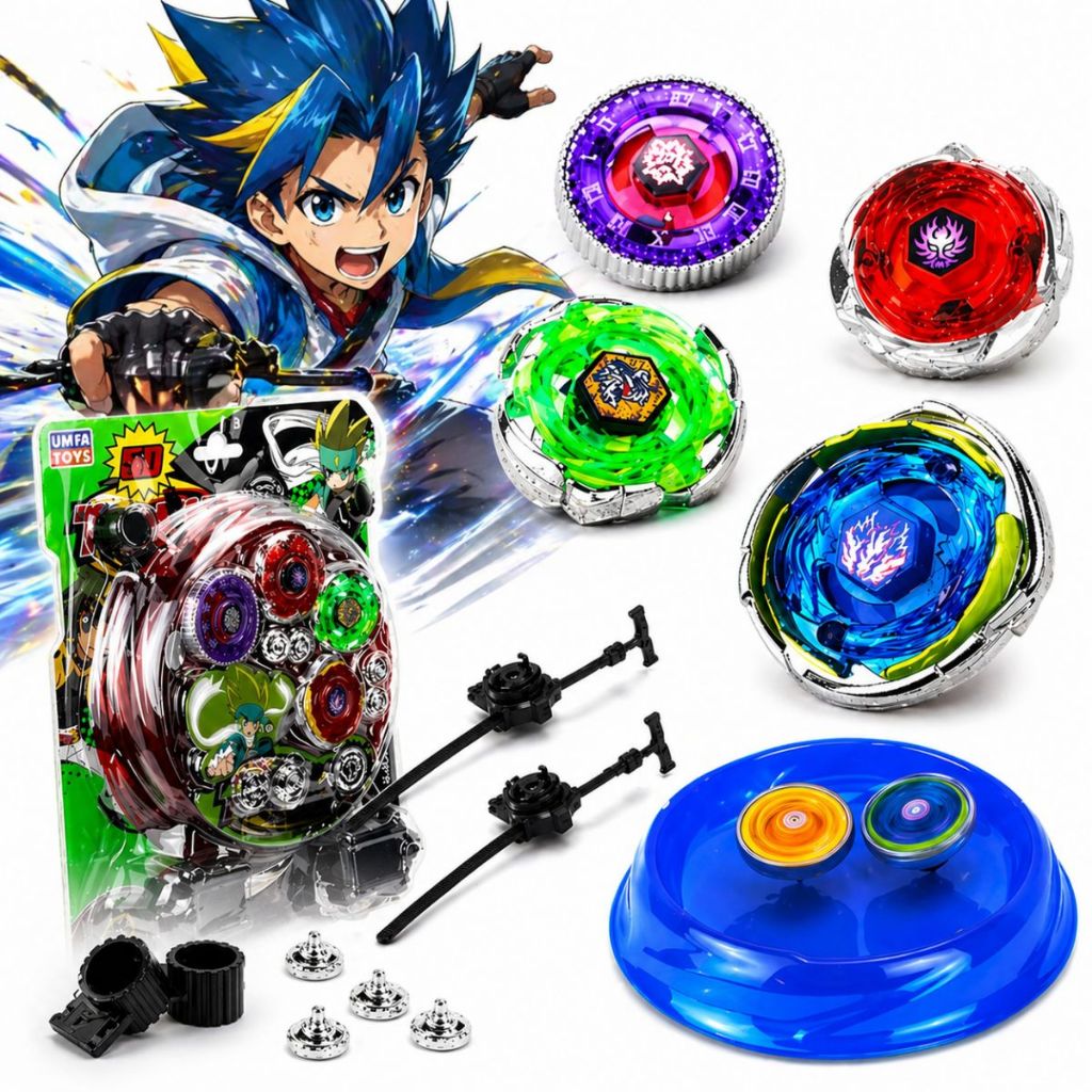 Kit 4 Piões Metal Led + Lançador + Arena Promoção ENVIO IMEDIATO