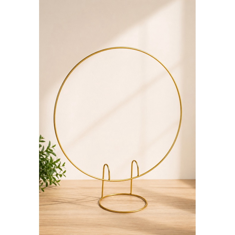 Mini Arco De Mesa Para Festa Aniversário Dourado Redondo Decoraçao 50x60cm