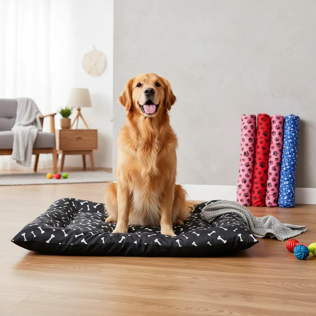 Cama para Cachorro Grande XG 118x83 cm Colchonete Pet Macia Lavável com Zíper