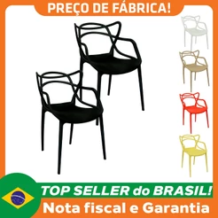 Kit 2 Cadeiras Allegra Design Cozinha Sala de Estar Jantar Empilhável