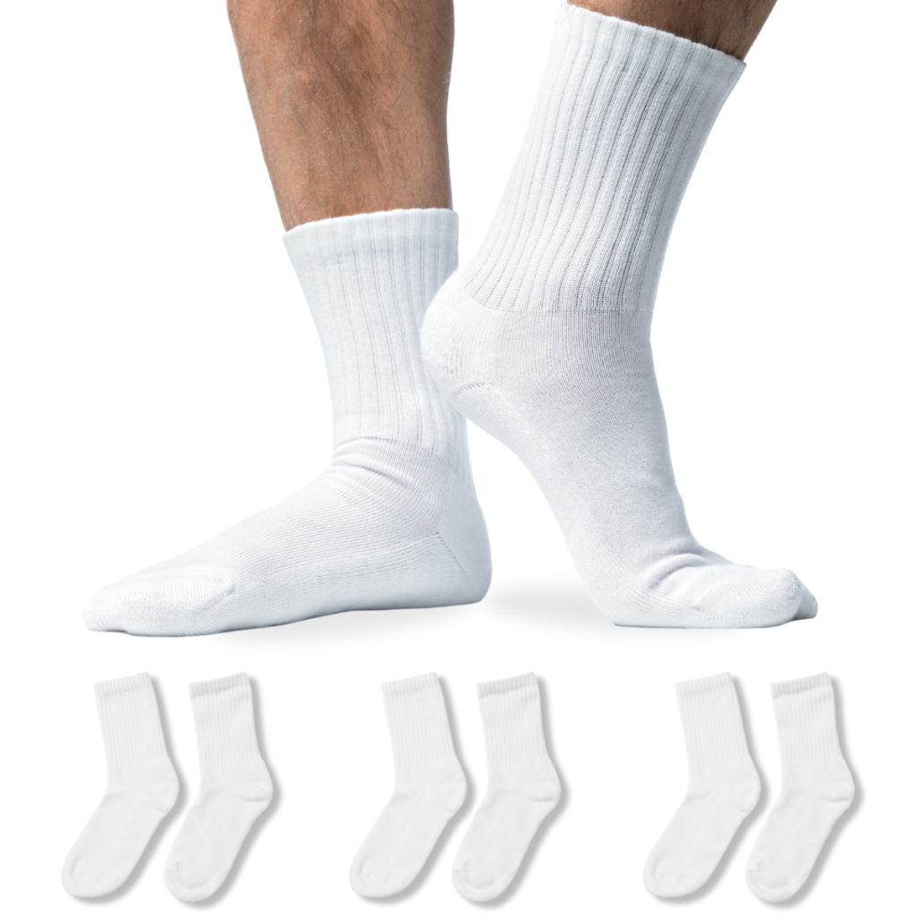 Kit Até 12 Pares Meia Algodão Cano Medio Alto Esportiva Treino Masculina Premium