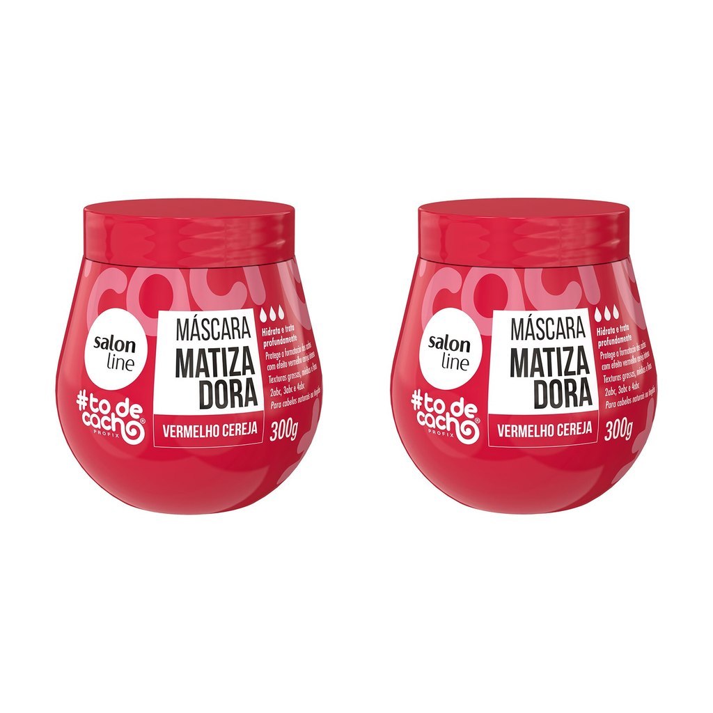 Kit com 2 Máscaras Matizadora #todecacho Vermelho Cereja 300g