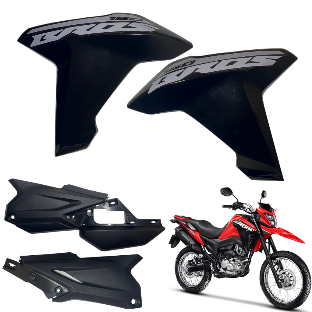 Carenagem Nxr Bros 160 2025 / 2026 Aba Externa Tanque Tampa Lateral Filtro Bateria Lançamento