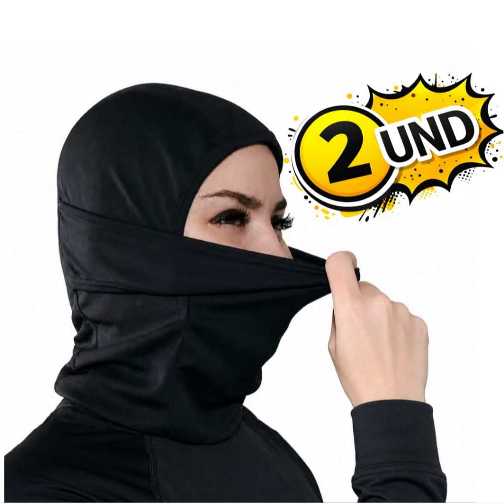 Balaclava Touca Ninja 4 em 1 Articulada Térmica Resistente Vento Frio Poeira Motoqueiro moto Preto Motoboy Ciclismo
