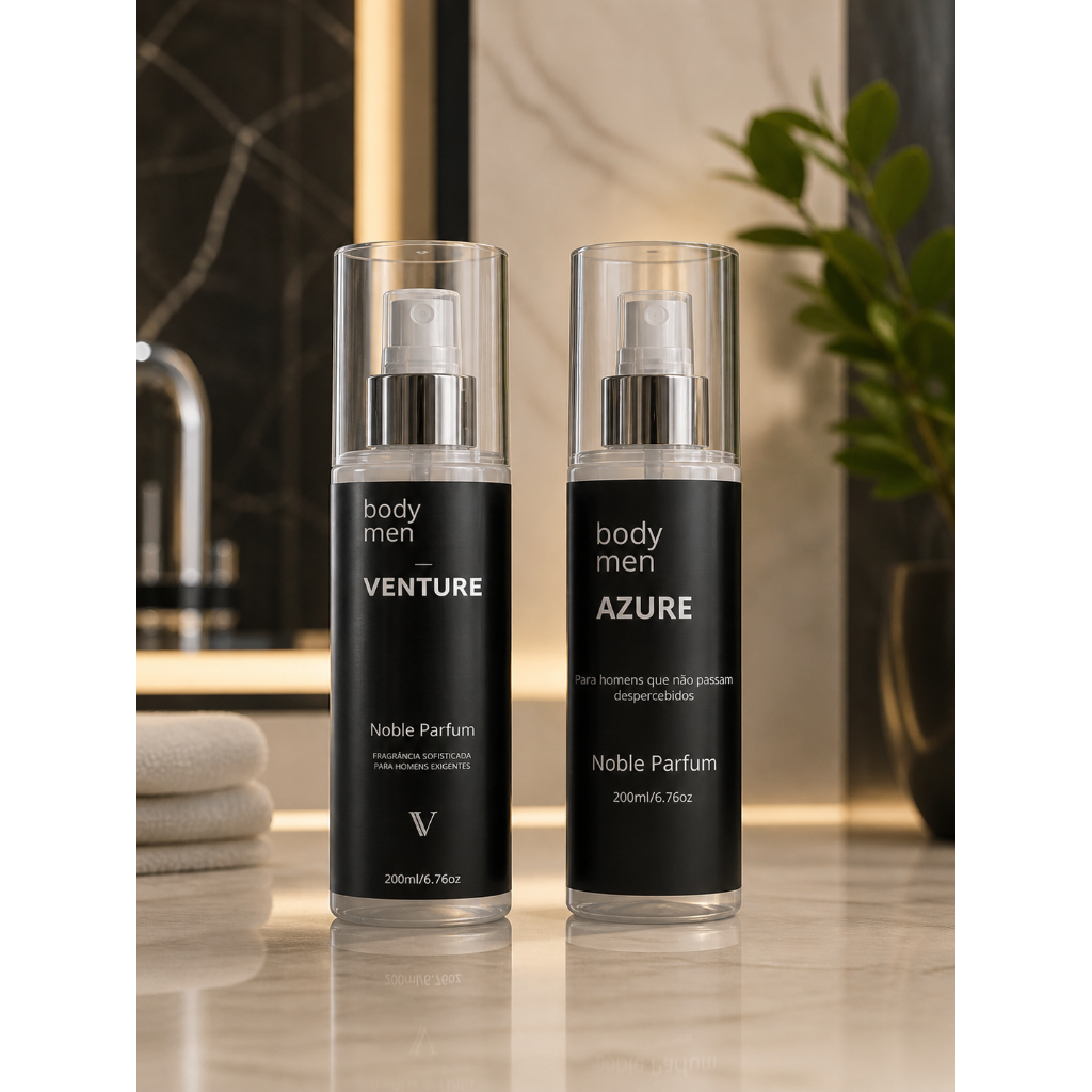 Kit Body Splash Masculino Azure E Venture 200ml By Nobleparfum