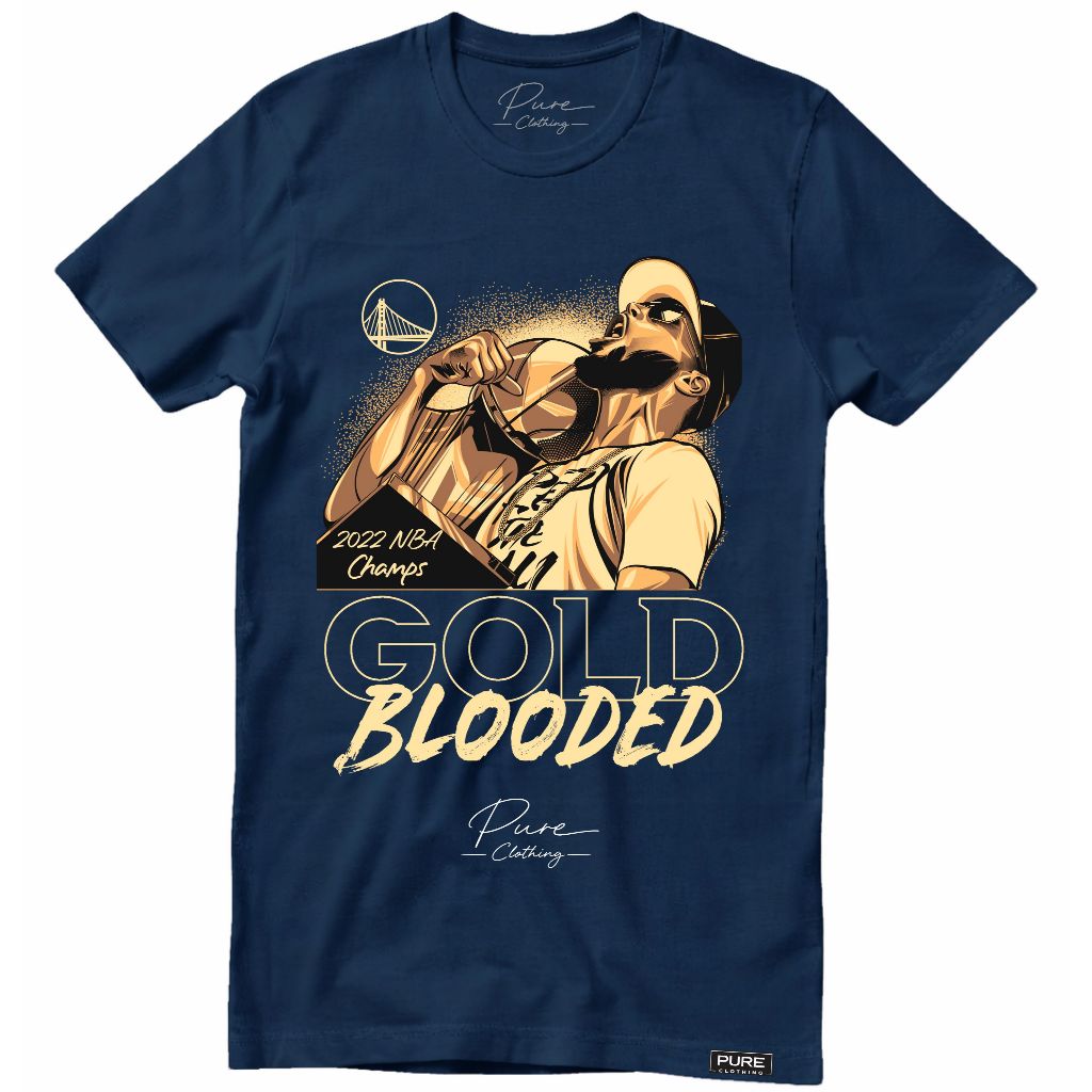Camiseta Básica Premium Casual Golden State Warrior Gold Blooded - 100% Algodão Unissex - #39 Basquete