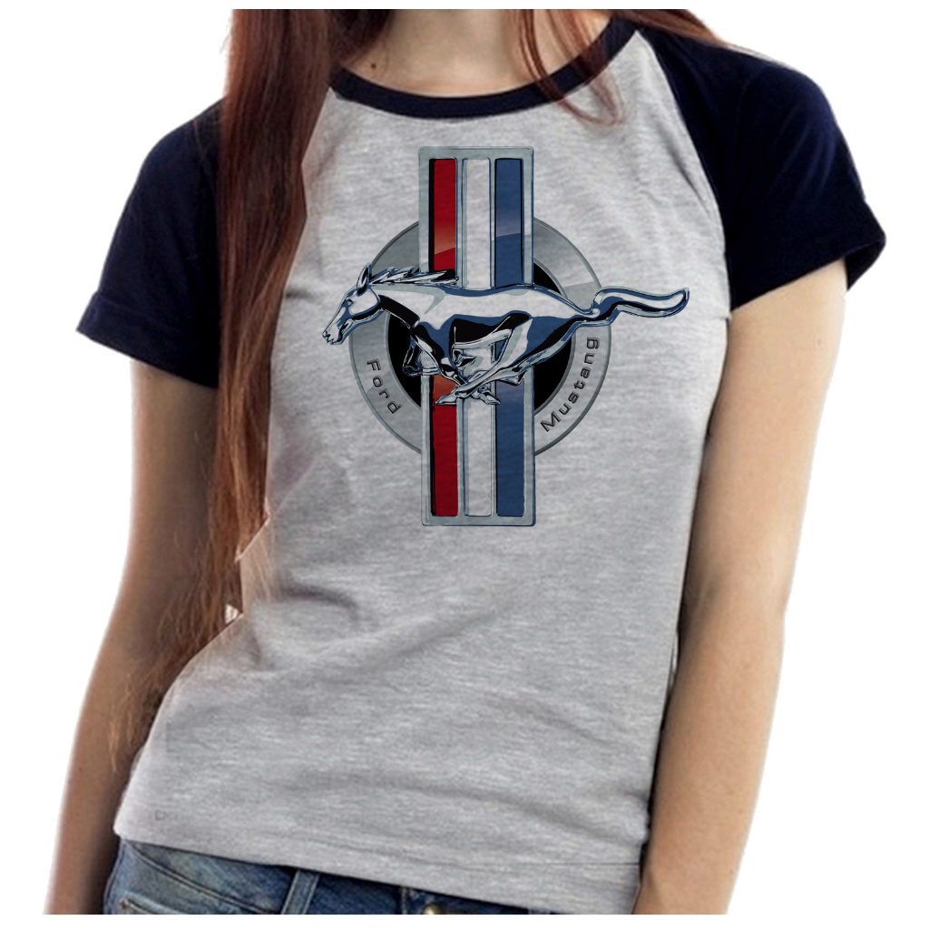 Baby Look Blusa Feminina ou Camiseta Unissex Mustang cavalo crioulo gaucho rodeio rio grande do sul