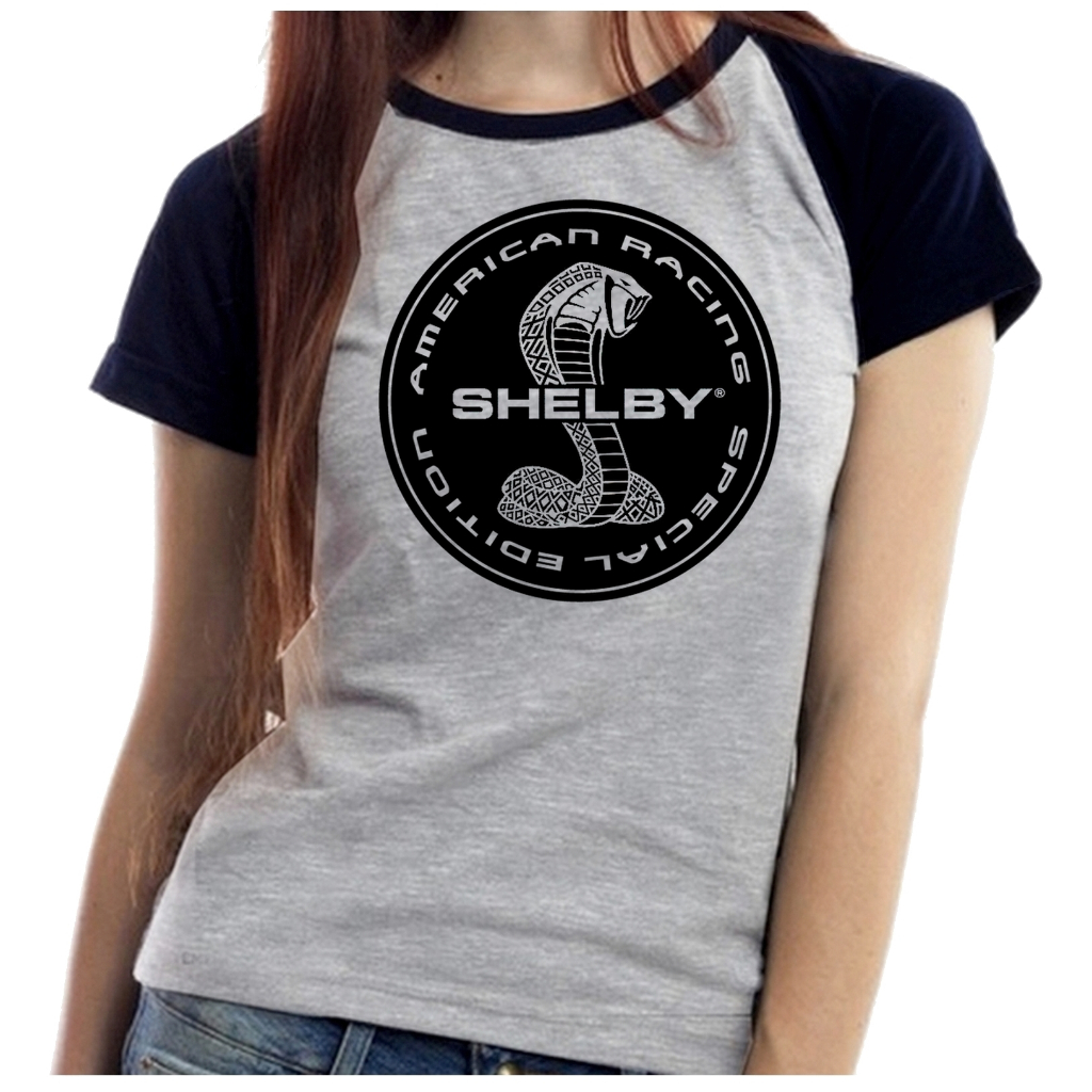 Baby Look Blusa Feminina ou Camiseta Unissex Shelby cobra naja Mustang racing