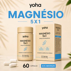 Magnésio 5x1 Yoha 60 Cápsulas Alta Absorção Energia Músculos By Camila Loures